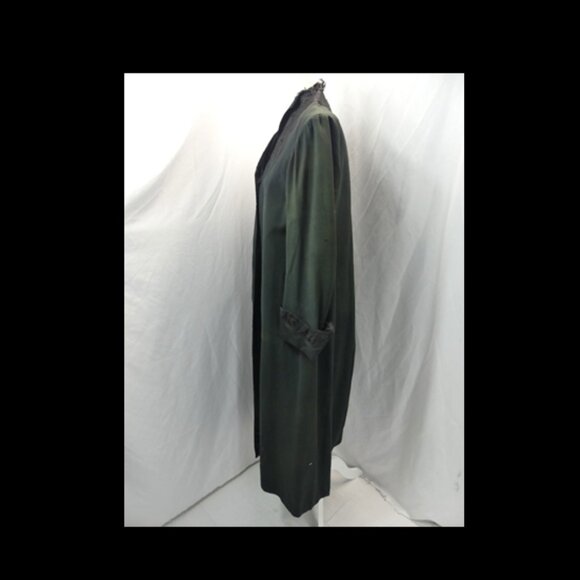 Antique Black Full Length Coat with Corde Applied Trim - Picture 3 of 9